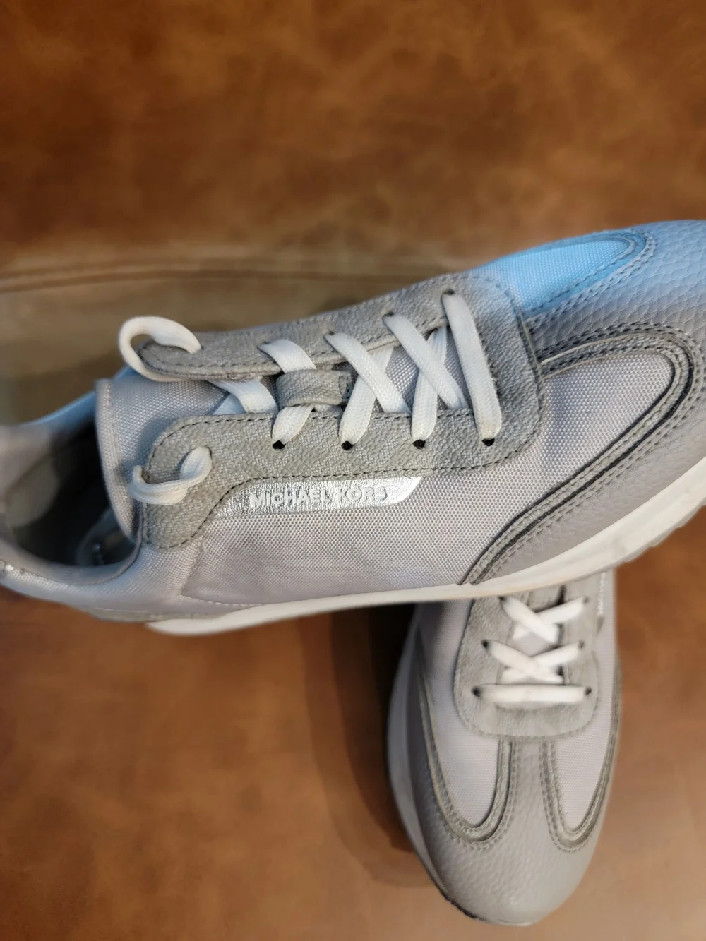 Michael Kors Light Gray Lace-Up Sneakers
